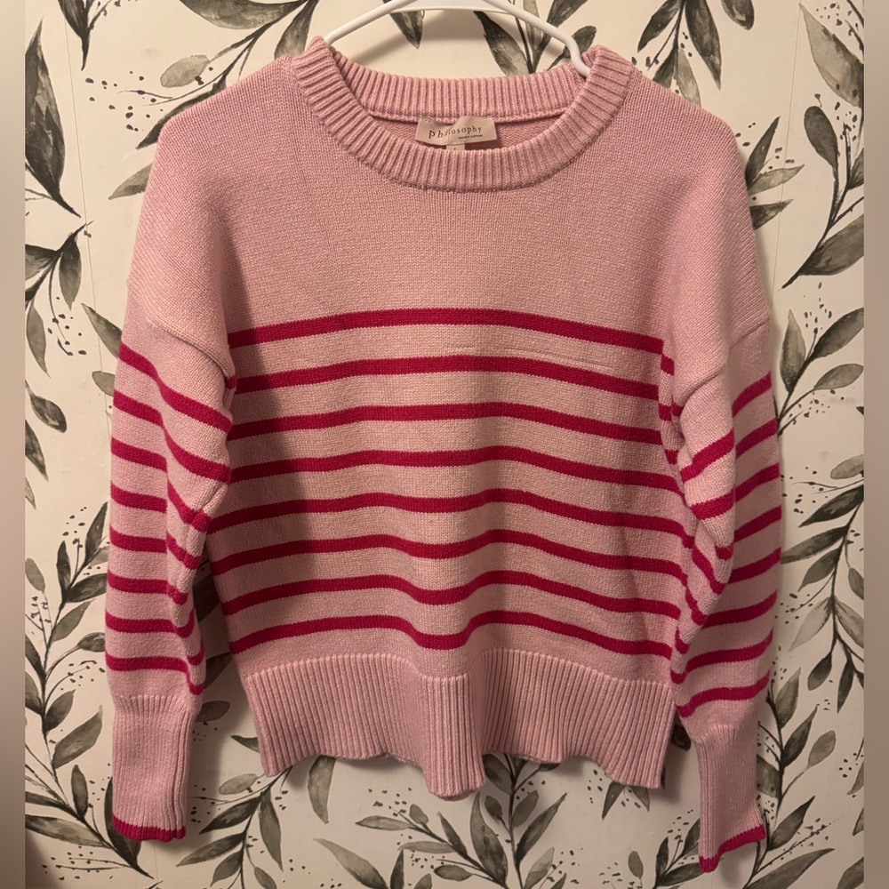 Philosophy Pink Striped Sweater - Large